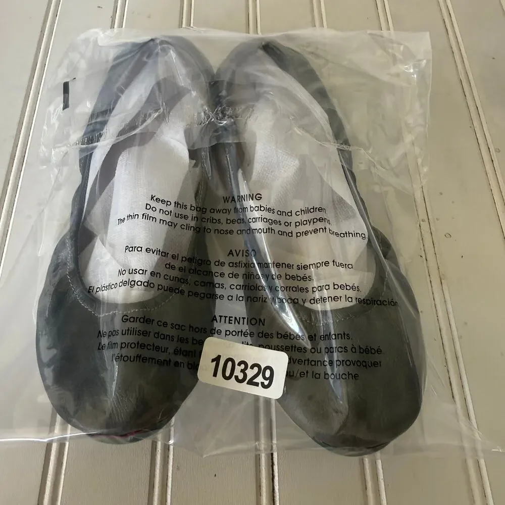 Tieks by Gavrieli Gray Leather Ballet Flats Women’s Size 7 Foldable Shoes